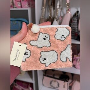 Beaded ghost design pouch